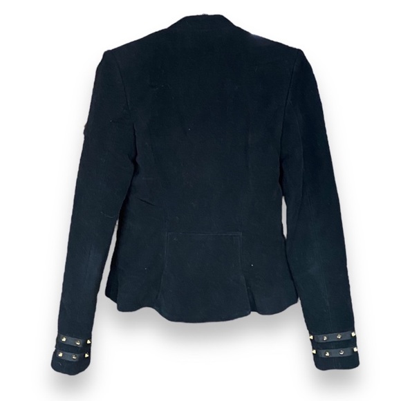 ZARA Trafaluc Spiked Cotton Velvet Asymmetrical Zip Front Utility Jacket Sz S - Picture 6 of 15